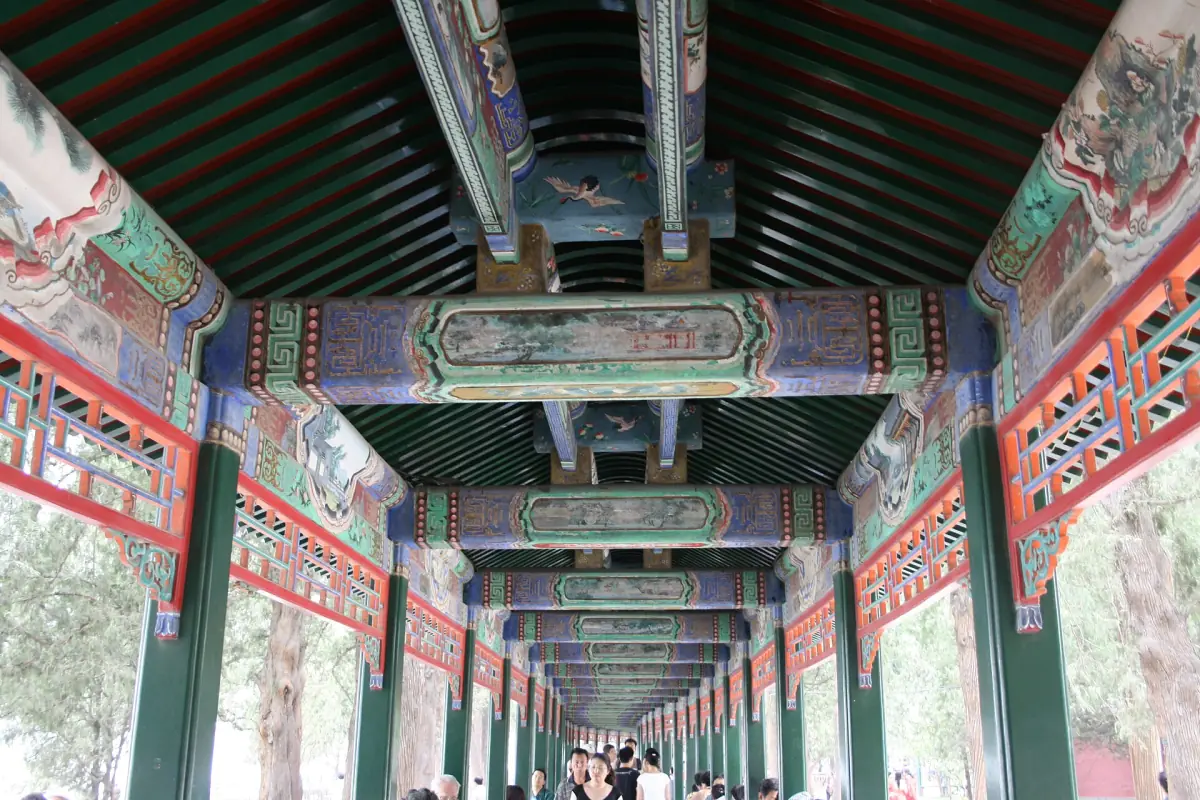 Painted beams of the Long Corridor