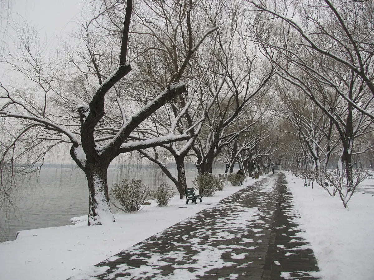 A snowy path in the Summer Palace